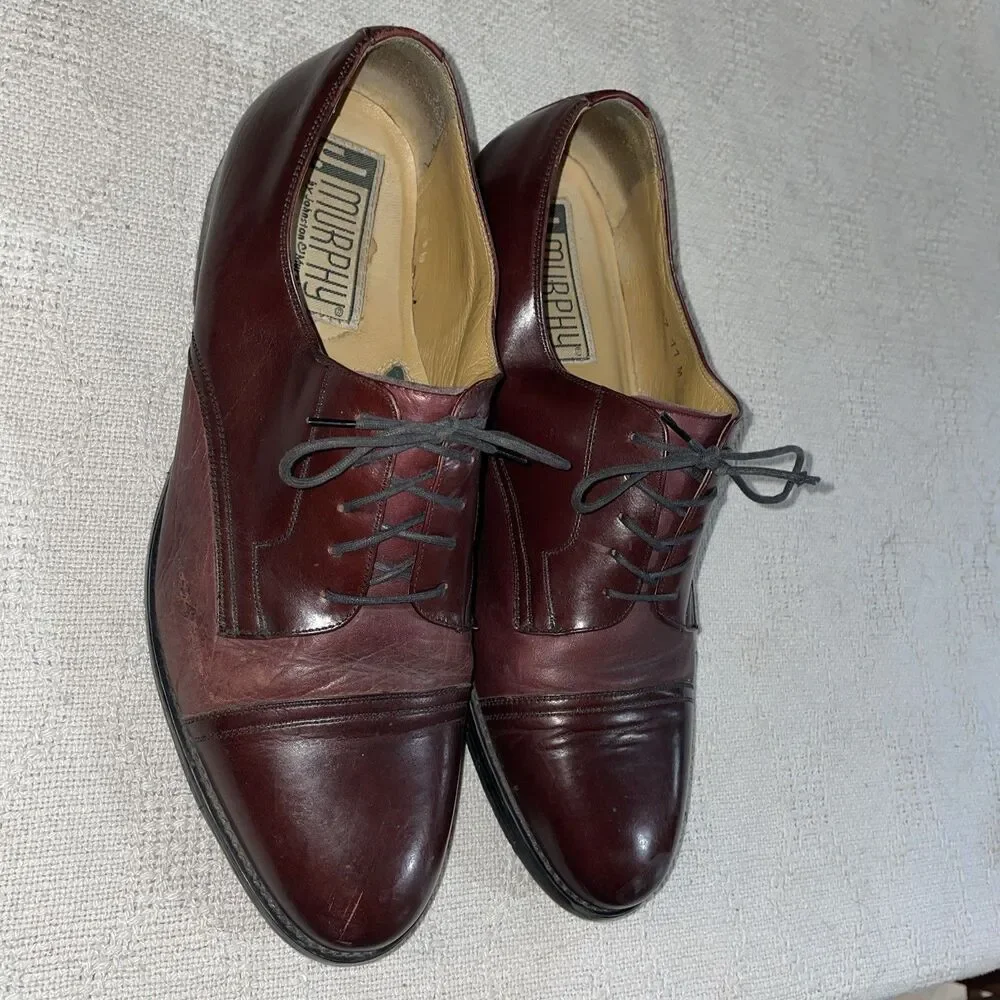 J. Murphy Men’s Dress Shoes Size 11 M Brown Leather Captoe Business Formal City